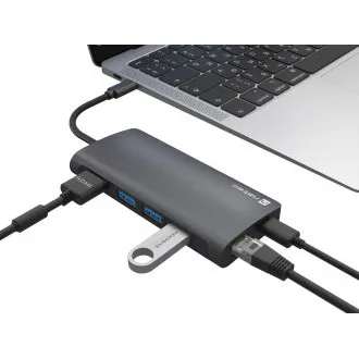 Natec večportni adapter FOWLER 2 3X USB 3.0 HUB, HDMI 4K, USB-C, RJ45, SD, MICRO SD Natec večportni adapter FOWLER 2 3X USB 3.0 HUB, HDMI 4K, USB-C, RJ45, SD, MICRO SD