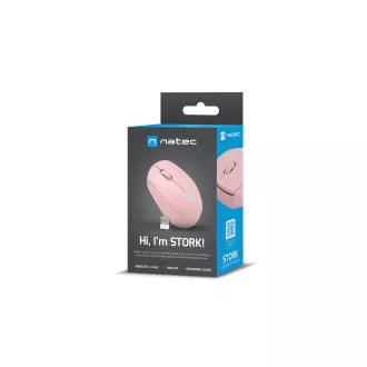 Miška Natec STORK/Office/Optical/1 600 DPI/Wireless USB/Pink