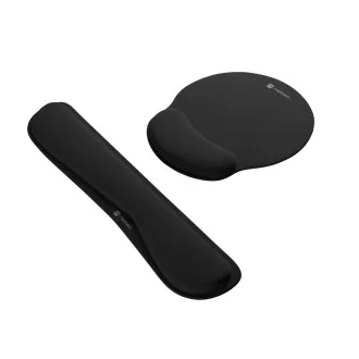 Ergonomski set blazinic za zapestje Natec CHIPMUNK 2v1, črna