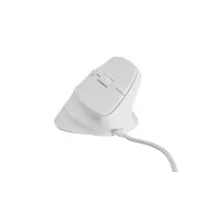 Natec CRAKE 2 PRO Vertikalna miška/Vertikalna/Optična/Desna/12 400 DPI/Brezžični USB-A/Bela