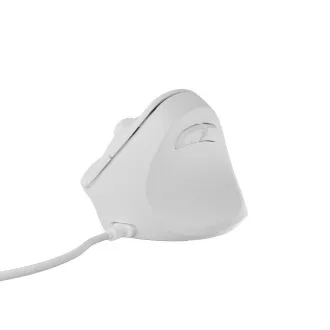 Natec CRAKE 2 PRO Vertikalna miška/Vertikalna/Optična/Desna/12 400 DPI/Brezžični USB-A/Bela