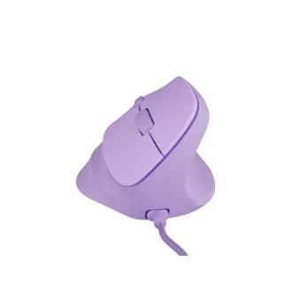 Natec CRAKE 2 PRO Vertikalna miška/Vertikalna/Optična/Desna/12 400 DPI/Brezžični USB-A/Vijolična