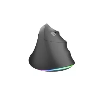Natec CRAKE 2 PRO Vertikalna miška/Vertikalna/Optična/Desna/12 400 DPI/Brezžični USB-A/črna