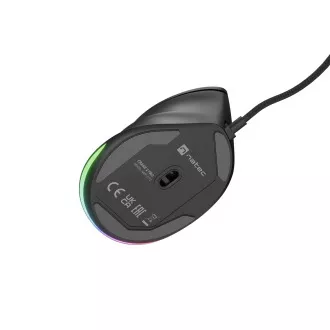 Natec CRAKE 2 PRO Vertikalna miška/Vertikalna/Optična/Desna/12 400 DPI/Brezžični USB-A/črna
