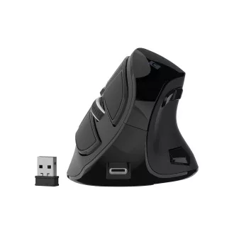 Natec EUPHONIE PRO/Vertikalna/Blue Sense/Desna/4,000 DPI/USB BT/črna vertikalna brezžična miška