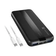 Napajalnik Natec TREVI SLIM Q V2 10000mAh, 2x USB-A 18W, 1x USB-C 20W, kabel USB-C - USB0-C, črn