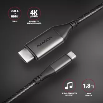 AXAGON RVC-HI2MC, USB-C -> HDMI 2.0a, redukcija / kabel 1,8 m, 4K/60Hz HDR10