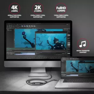 AXAGON RVC-HI2M, USB-C -> HDMI 2.0a, reduktor/adapter, 4K/60Hz HDR10