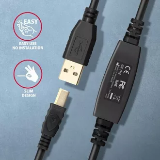 AXAGON ADR-215B, USB 2.0 A-M -> B-M aktivni povezovalni kabel, 15 m