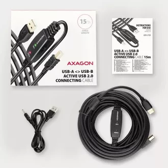 AXAGON ADR-215B, USB 2.0 A-M -> B-M aktivni povezovalni kabel, 15 m