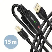 AXAGON ADR-215B, USB 2.0 A-M -> B-M aktivni povezovalni kabel, 15 m