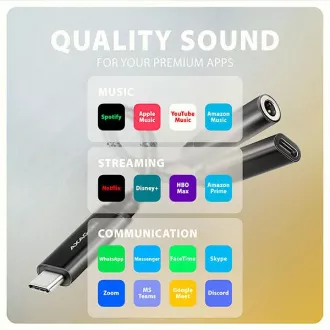 AXAGON ADA-HCPD, USB-C na 3,5-milimetrski priključek - avdio adapter DAC visoke ločljivosti, 384 kHz/32 bitov, stereo, PD 60W 3A