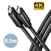 AXAGON BUCM32-CM05AB, SPEED  kabel USB-C <-> USB-C, 0,5 m, USB 20Gb/s, PD 100W 5A, 4K HD, ALU, pletenica