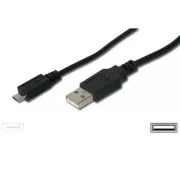 PremiumCord Kabel micro USB 2.0, A-B 3 m