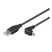 PremiumCord Kabel micro USB 2.0, A-B, 90°, 3 m