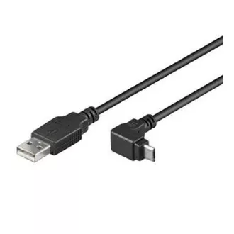 PremiumCord Kabel micro USB 2.0, A-B, 90°, 3 m