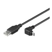 PremiumCord Kabel micro USB 2.0, A-B, 90°, 3 m