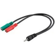 Adapter PremiumCord 4pin 3,5 mm-2x stereo 3,5 mm M/2xF