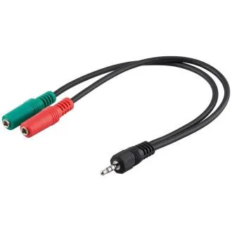 Adapter PremiumCord 4pin 3,5 mm-2x stereo 3,5 mm M/2xF Adapter PremiumCord 4pin 3,5 mm-2x stereo 3,5 mm M/2xF