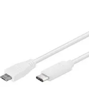 PremiumCord USB-C/male - USB 2.0 Micro-B/Male, bel, 0,6 m