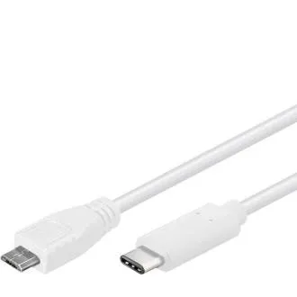 PremiumCord USB-C/male - USB 2.0 Micro-B/Male, bel, 0,6 m PremiumCord USB-C/male - USB 2.0 Micro-B/Male, bel, 0,6 m