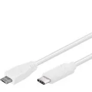 PremiumCord USB-C/male - USB 2.0 Micro-B/Male, bel, 0,6 m
