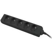 Podaljševalni kabel 230V 3m 5 vtičnic, črn