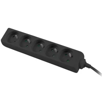 Podaljševalni kabel 230V 3m 5 vtičnic, črn
