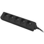 Podaljševalni kabel 230V 3m 5 vtičnic, črn
