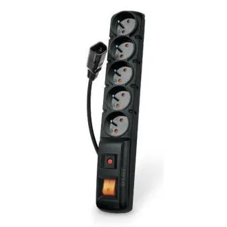 Acar F5 IEC 5m kabel, 5 vtičnic, prenapetostna zaščita, C14 za UPS, črna Acar F5 IEC 5m kabel, 5 vtičnic, prenapetostna zaščita, C14 za UPS, črna