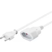 PremiumCord 230V podaljšek z dvojno vilico 5 m bele barve