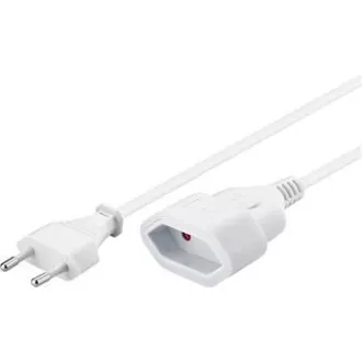 PremiumCord 230V podaljšek z dvojno vilico 5 m bele barve