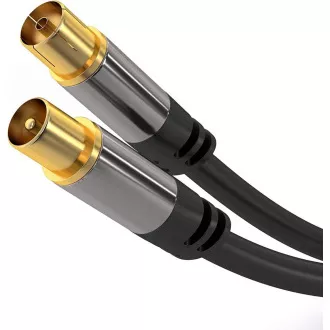 PremiumCord TV antena HQ povezovalni kabel M/F 75Ohm (135dB) 4x zaščiten 1,5m PremiumCord TV antena HQ povezovalni kabel M/F 75Ohm (135dB) 4x zaščiten 1,5m