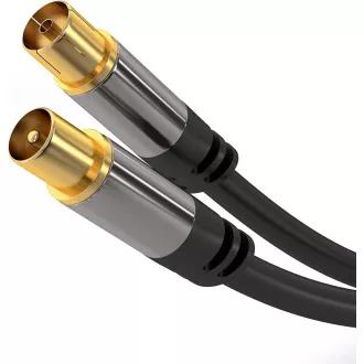 PremiumCord TV antena HQ povezovalni kabel M/F 75Ohm (135dB) 4x zaščiten 5m PremiumCord TV antena HQ povezovalni kabel M/F 75Ohm (135dB) 4x zaščiten 5m