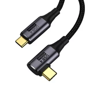PremiumCord USB4 Gen 3x2 40Gbps 8K@60Hz 240W,Thunderbolt, ukrivljen 0,3 m