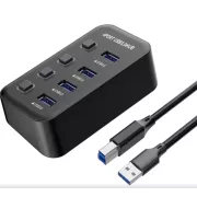 PremiumCord USB 3.2 Superspeed HUB 4-portni s stikali vrat