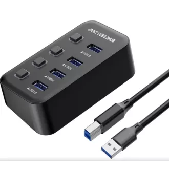 PremiumCord USB 3.2 Superspeed HUB 4-portni s stikali vrat PremiumCord USB 3.2 Superspeed HUB 4-portni s stikali vrat
