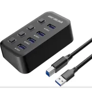 PremiumCord USB 3.2 Superspeed HUB 4-portni s stikali vrat