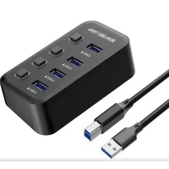 PremiumCord USB 3.2 Superspeed HUB 4-portni s stikali vrat PremiumCord USB 3.2 Superspeed HUB 4-portni s stikali vrat