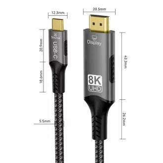 PremiumCord Kabel USB-C do HDMI, 2 m