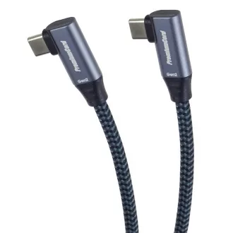 PremiumCord USB-C 2x ukrivljen kabel, 1 m