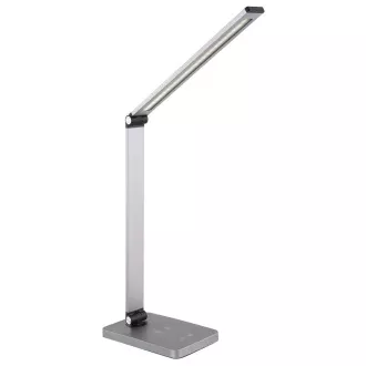 Platinet PDL888S 10W namizna svetilka LED z možnostjo zatemnitve, brezžično polnjenje, vhod USB, srebrna