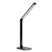 Platinet PDL888B 10W namizna svetilka LED z možnostjo zatemnitve, brezžično polnjenje, vrata USB, črna