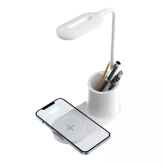 Platinet PDL1930W 3W namizna svetilka LED z možnostjo zatemnitve, brezžično polnjenje, bela