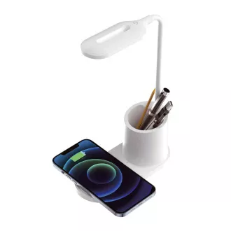 Platinet PDL1930W 3W namizna svetilka LED z možnostjo zatemnitve, brezžično polnjenje, bela