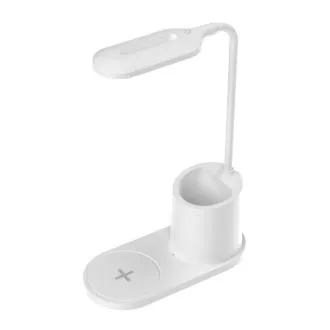 Platinet PDL1930W 3W namizna svetilka LED z možnostjo zatemnitve, brezžično polnjenje, bela Platinet PDL1930W 3W namizna svetilka LED z možnostjo zatemnitve, brezžično polnjenje, bela