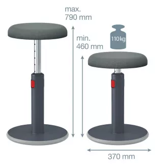 Ergonomski ravnotežni stol Leitz Ergo Cosy, siv