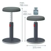 Ergonomski ravnotežni stol Leitz Ergo Cosy, siv