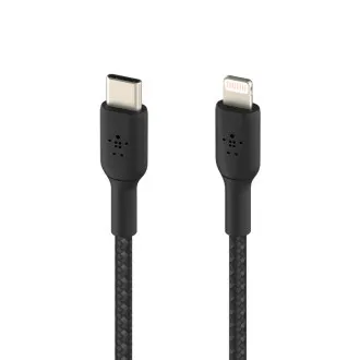 BELKIN pleteni kabel USB-C - Lightning, 1 m, črn BELKIN pleteni kabel USB-C - Lightning, 1 m, črn