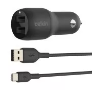 BELKIN Dvojni avtomobilski polnilec USB-A 24 W   kabel USB-C
